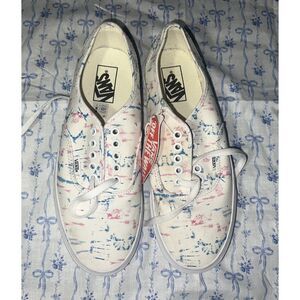 Fun Vans Classic Sneakers - White w/ Pink and Blue Splatters - Never Worn